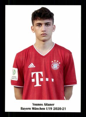 Younes Aitaner Autogrammkarte Bayern München U 19 2020-21