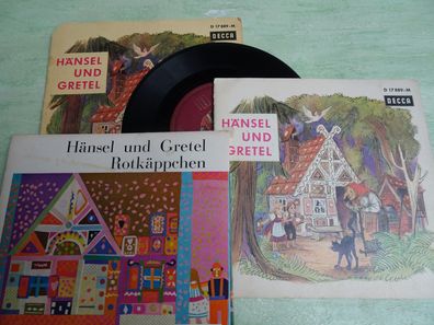 7" Tonbuch Decca D17889-M Hänsel und Gretel Rotkäppchen Brüder Grimm Walther