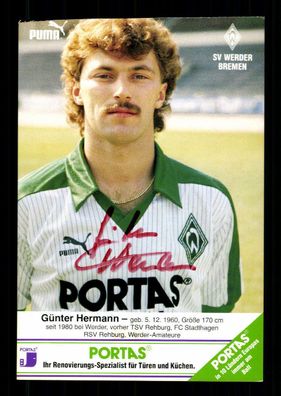 Günter Hermann Autogrammkarte Werder Bremen 1986-87 Original Signiert + G 34524