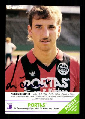 Harald Krämer Autogrammkarte Eintracht Frankfurt 1985-86 Original Sign + G 34553