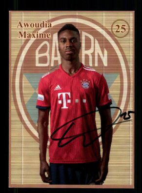Maxime Awoudia Autogrammkarte Bayern München II 2018-19 Original Signiert