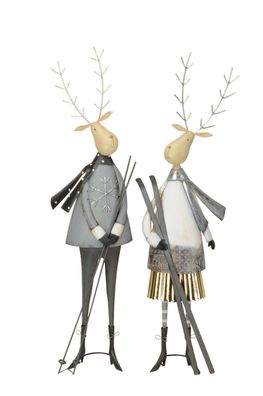 ELCH Paar elegant Stil modern XXL 81cm Metall Dekoration Weihnachten Winter