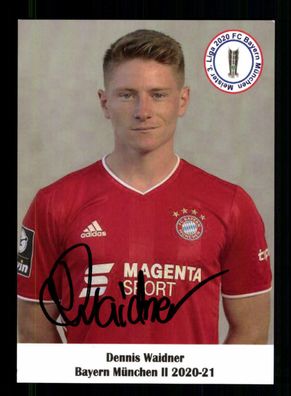 Dennis Waidner Autogrammkarte Bayern München Amateure 2020-21 Original Signiert