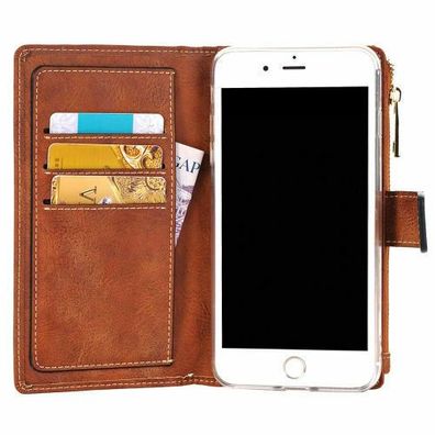 Handyhülle iPhone7+ Kartentaschen Smartphone Organizer Karte Leder
