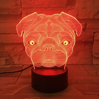 Tischlampe LED 3D Hund Lampe Nachtlicht Kinderlampe Schlaflicht