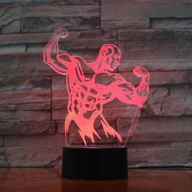 Lampe LED 3D Nachtlicht Tischlampe Licht Bodybuilder Schlaflicht Muskel