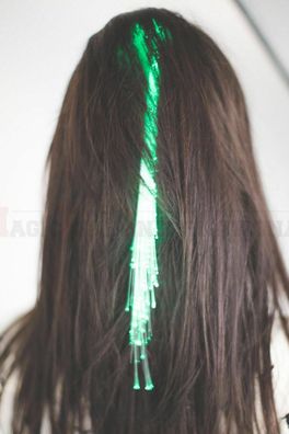 Strähnen 2 Stück LED leuchtend Haare Extension Haarsträhnen Lichtsträhne