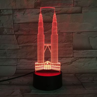 Lampe LED 3D Turm Nachtlicht Tischlampe Licht Kinderlampe Tower Schlaflicht
