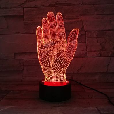 Nachtlicht LED 3D Hand Tischlampe Licht Kinderlampe Finger Schlaflicht