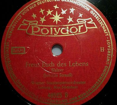 Max Schönherr "Freut Euch des Lebens / Der Schönbrunner" Polydor 78rpm 10"