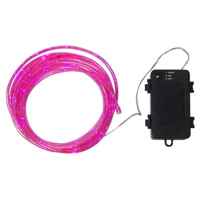 LED Mini-Lichtschlauch TUBY 5m pink Batterie Timer 857-21