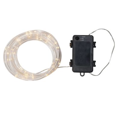 LED Mini-Lichtschlauch TUBY 5m klar-warmweiß Batterie Timer 857-20