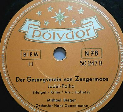 Michael BERGER "Der Jodelpostillon / Der Gesangsverein von Zengermoos" Polydor