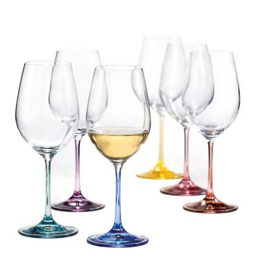 Bohemia Weißweingläser Spectrum Weinglas 350 ml mehrfarbig 6er Set