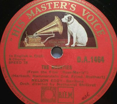 NELSON EDDY "Rose-Marie / The Mounties - from the film "Rose-Marie" HMV 1936 10"
