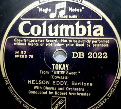 NELSON EDDY "I´ll See You Again / Tokay - From "Bitter Sweet" Columbia 1941 10"