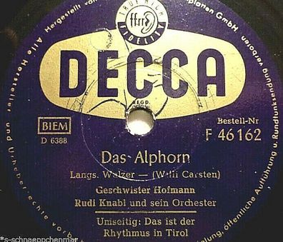 Geschw. Hofmann / Singer & Berger "Das Alphorn / Das ist der Rhythmus in Tirol" 10"