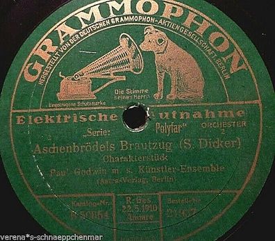 PAUL GODWIN "Das erste Herzklopfen / Aschenbrödels Brautzug" 10" Grammophon 1928