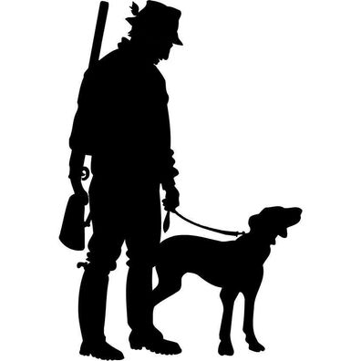 Jäger mit Hund aus 3mm Stahl für jeden Herren des Waldes von Hand gearbeitet