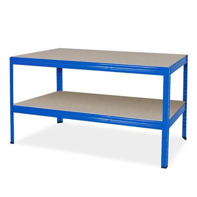 Packtisch / Werkbank, BxTxH 1500 x 600 x 900 mm, Tragkraft 350 kg/ Boden, blau