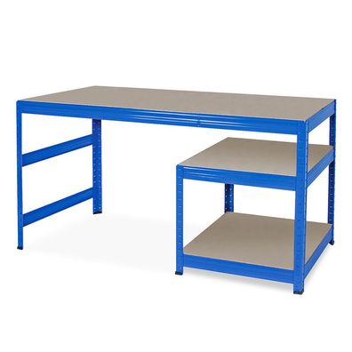 Packtisch / Werkbank, BxTxH 1500x600x900 mm, Unterbau BxTxH 600x600x515 mm, blau