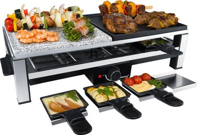 Steba Multi-Raclette RC 108 | Naturstein- und Antihaftbeschichtetegrillplatte