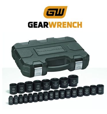 GearWrench 84933 25 teil 1/2" Profi Schlagnuss Set 8mm - 36mm Schlagnußset 19 17