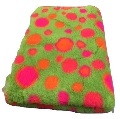 Vet Bed Hundedecke Hundebett Schlafplatz 75 x 50 cm grün Kreise orange-pink