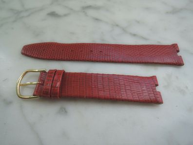 Leder Uhrenarmband mit Einschnitt Ersatzband rot 14 mm b333