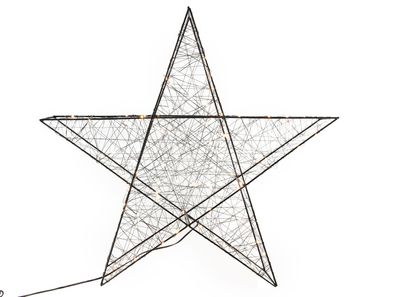 Stern 120 warmweiße LED - 58 cm - Farbe: schwarz - Fenster Wand Deko