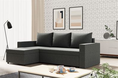 Ecksofa Sofa MERLE mit Schlaffunktion in div. Farbvarianten Ottomane Links