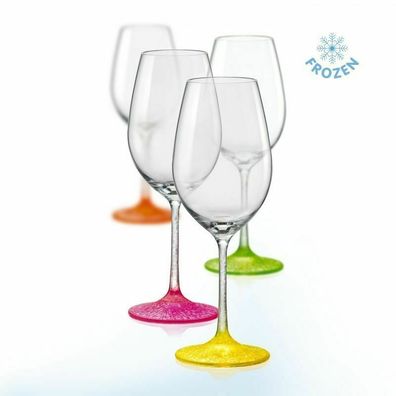 Bohemia Neon Frozen Weingläser Kristallglas verschiedene Neonfarben 350ml 4er