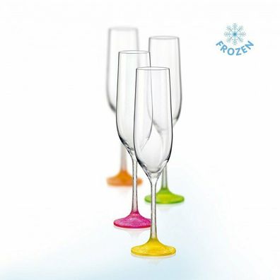 Bohemia Neon Frozen Sektgläser Kristallglas verschiedene Neonfarben 190ml 4er
