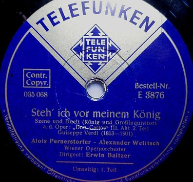 Pernerstorfer& Welitsch "Steh´ ich vor meinem König - Teil I & II" Telefunken