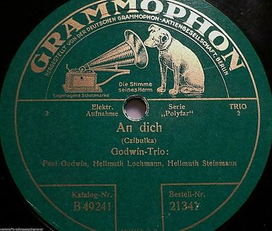 PAUL GODWIN-TRIO "An dich / Melodie" 78rpm 10" Grammophon 1928