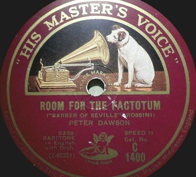 PETER DAWSON "Sirs! Your Toast (Toreador Song) / Room For The Factotum" HMV 1928
