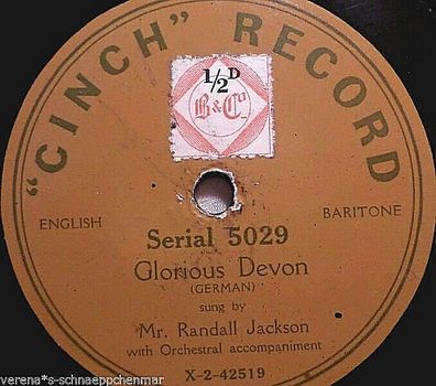 Randall Jackson "Little grey home in the West / Glorious Devon" Cinch 1913/14