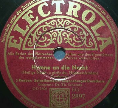 Regensburger Domchor "Heil´ge Nacht, Nacht der unendlichen Liebe" Electrola 1933