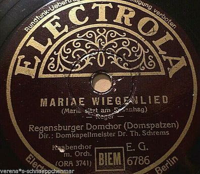 Regensburger Domchor "Maria sitzt am Rosenhag" 78rpm 10" Electrola 1939
