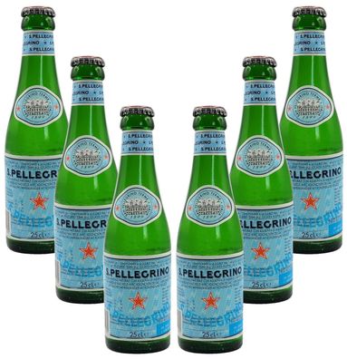 San Pellegrino 6er Set Mineralwasser 6x 0,25l mit Kohlensäure inkl. Pfand MEHRW