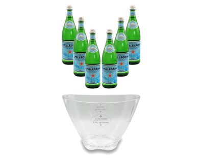 San Pellegrino Wasser und Kühler Set - 6er Set Mineralwasser 6x 0,75l mit Kohle