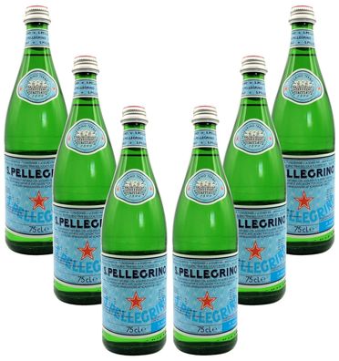 San Pellegrino 6er Set Mineralwasser 6x 0,75l mit Kohlensäure inkl. Pfand MEHRW