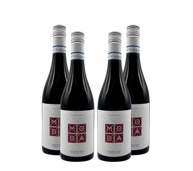 Talamonti Moda - 4er Set Rotwein 0,75L (13% Vol) - Montepulciano DAbruzzo DOC -