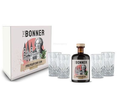 The Bonner Geschenkset - The Bonner Premium Dry Gin 0,5l (41% Vol) + 4x Longdri