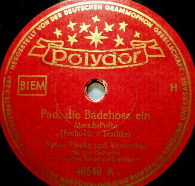 RENÉE FRANKE "Pack die Badehose ein - Alt-Berliner-Kult-Song" Polydor 1951 10"
