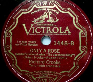 Richard CROOKS "Rio Rita / Only A Rose" Victrola 78rpm 10"