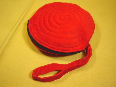 kleine Samttasche rund gesteppt Vintage Trachtentasche rot oder bordo pZ