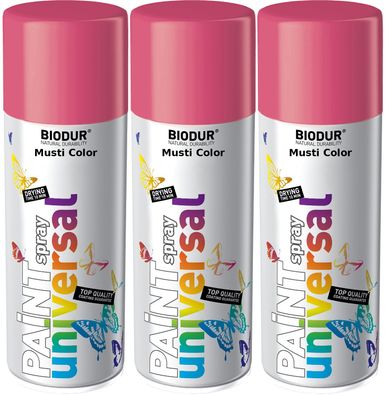 3x400ml Biodur Lackspray Spraydose Sprühlack Spraylack Farbe Erikaviolett RAL 4003
