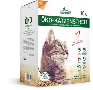 Green Cuddle Öko-Katzenstreu 10L (6,3kg Karton)
