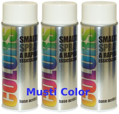 3x400ml Dupli Color Lackspray Spraydose Sprühlack Spraylack Farbe Perlweiß RAL 1013